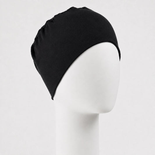 Bonnet confort en bambou noir Sibelle sur fond blanc