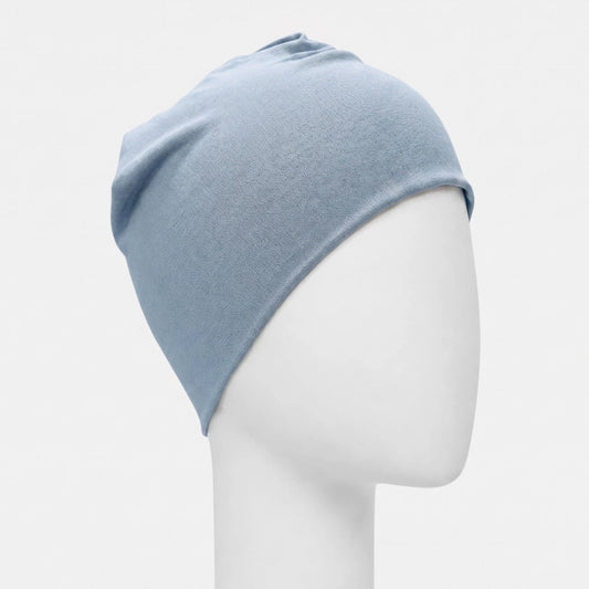 Bonnet dodo Sibelle en bambou bleu sur fond blanc