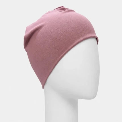 Bonnet dodo Sibelle vieux rose sur fond blanc vue 45 droit