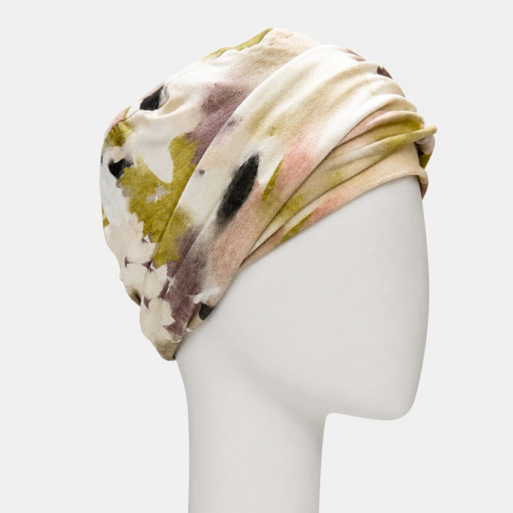 Bonnet twist en bambou charmeuse rose Sibelle sur fond blanc