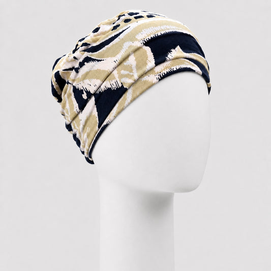 Bonnet twist palmier noir Sibelle sur fond blanc