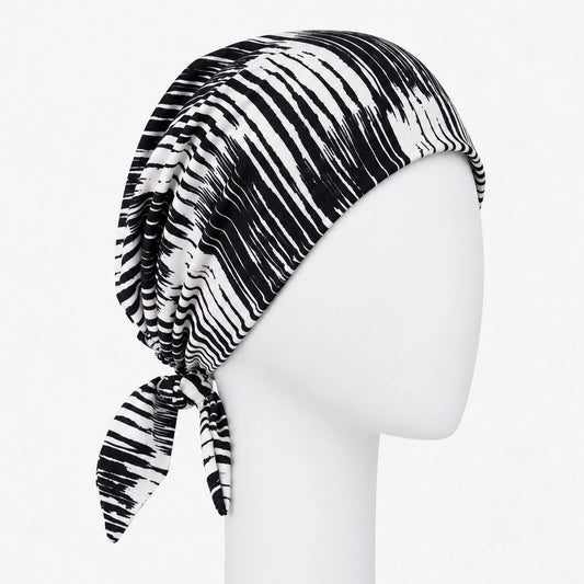 Foulard rétro zèbre Sibelle sur fond blanc