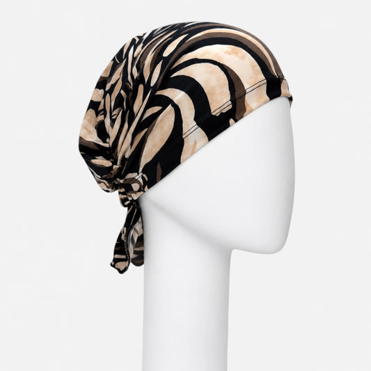 Foulard Sérénité brazil noir Sibelle sur fond blanc