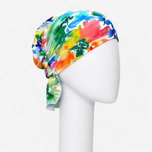 Foulard Sérénité palmier été Sibelle sur fond blanc