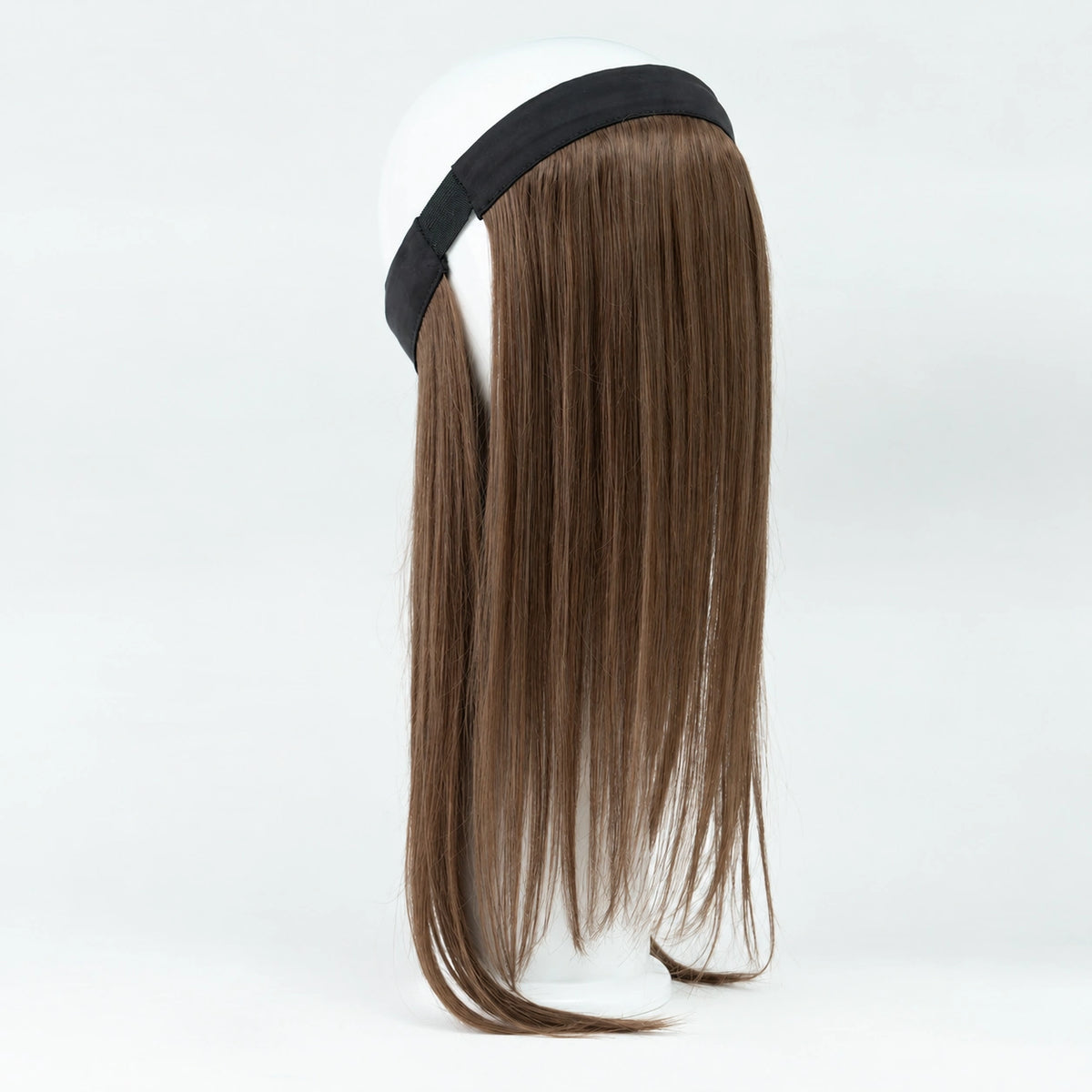 Bandeau de cheveux Rémy brun no.4 tête complète Sibelle sur fond blanc