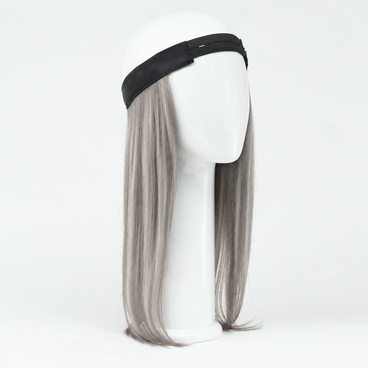 Bandeau de cheveux 15 pouces Rémy argent Sibelle sur fond blanc