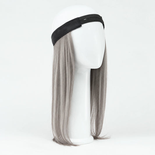 Bandeau de cheveux 15 pouces Rémy argent Sibelle sur fond blanc