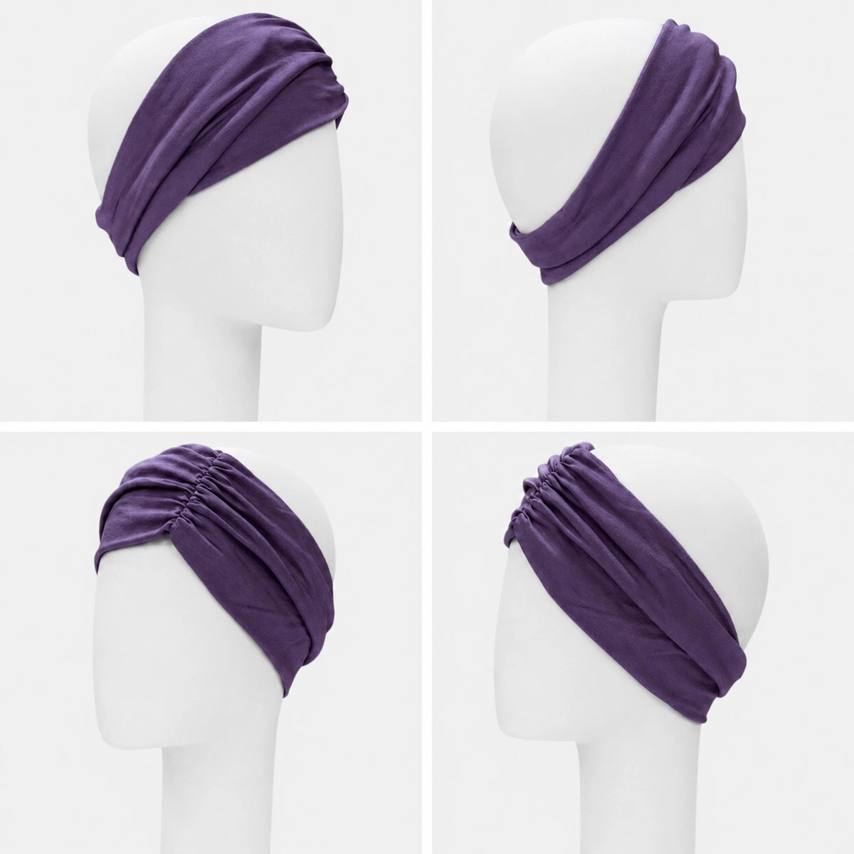Bandeau pour bonnet twist Sibelle violet