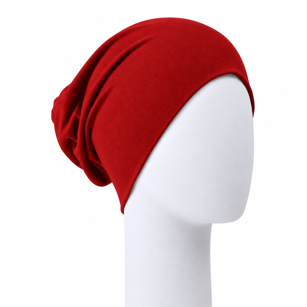 Bonnet classique Sibelle en bambou rouge sur fond blanc