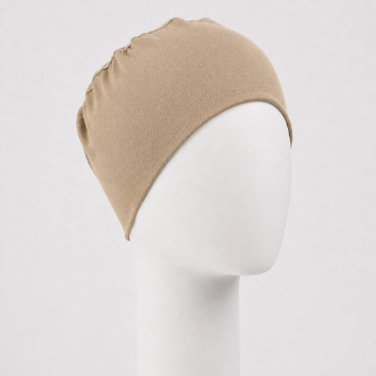 Bonnet confort en bambou sable Sibelle sur fond blanc