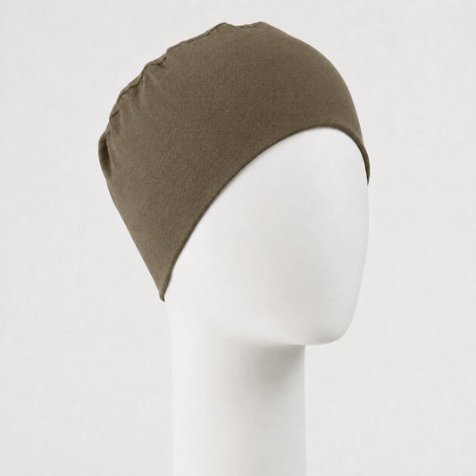 Bonnet confort en bambou vert Sibelle sur fond blanc