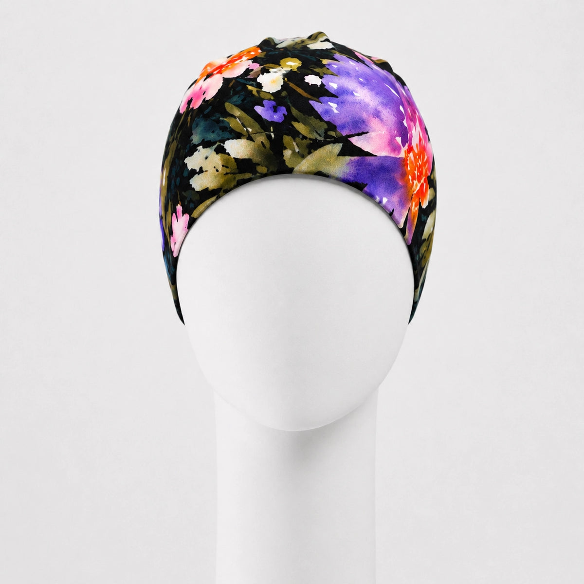 Bonnet confort palmier violet Sibelle sur fond blanc vue de face