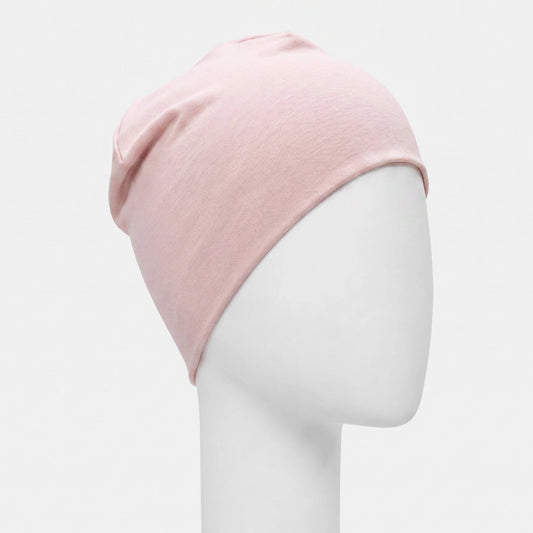 Bonnet dodo Sibelle en bambou rose sur fond blanc