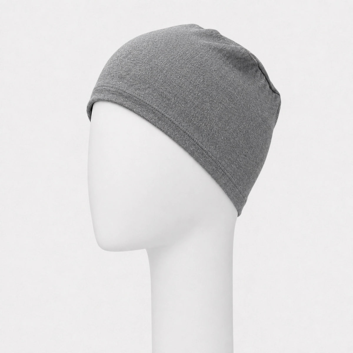 Bonnet de nuit Sibelle en bambou gris sur fond blanc 45 gauche