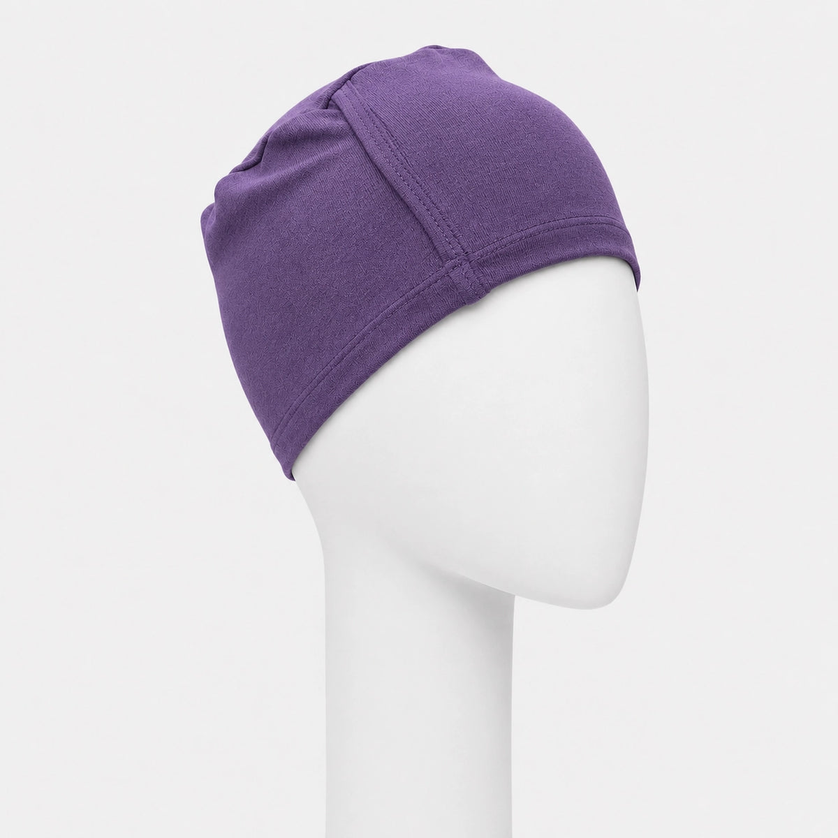 Bonnet de nuit Sibelle en bambou violet sur fond blanc 