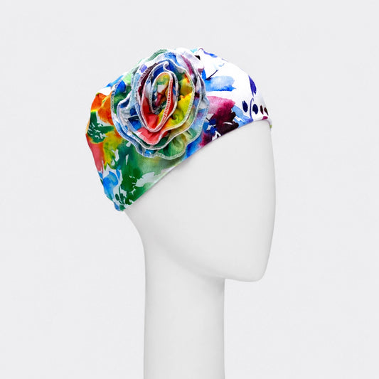 Bonnet flora Sibelle palmier été sur fond blanc