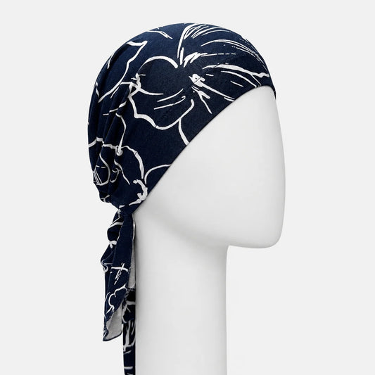 Foulard à corde darcy bleu Sibelle sur fond blanc
