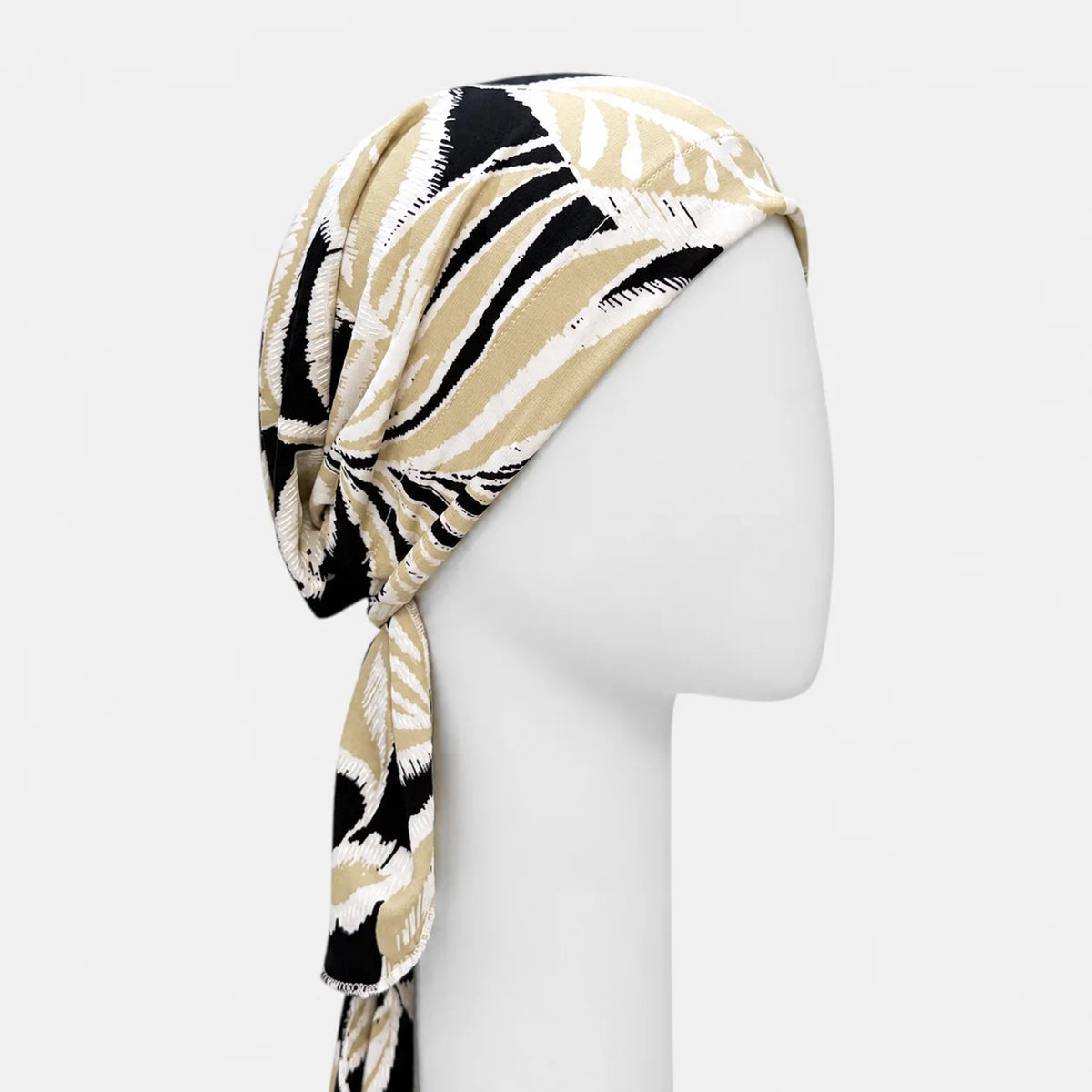 Foulard à corde palmier noir Sibelle sur fond blanc