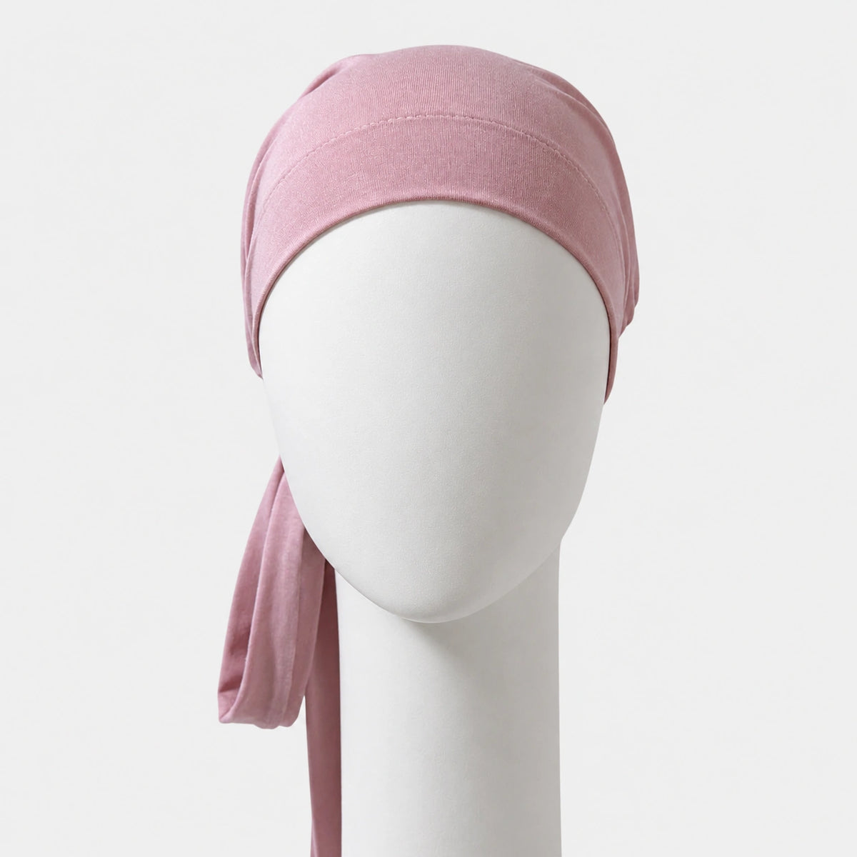 Foulard à corde en bambou vieux rose Sibelle sur fond blanc