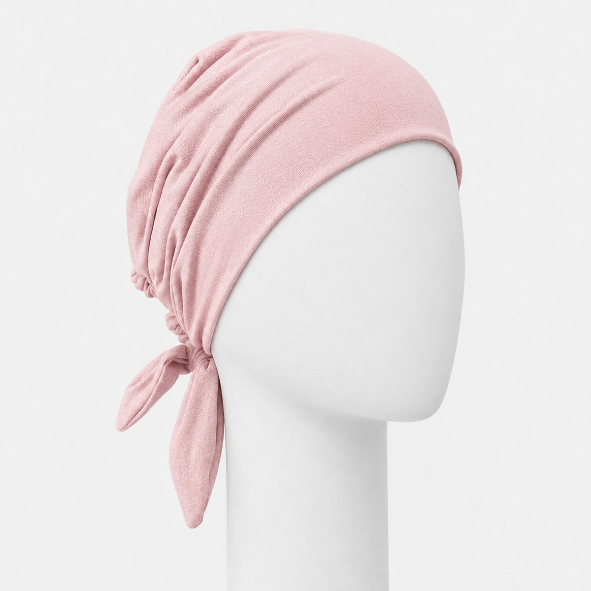 Foulard rétro en bambou rose sur fond blanc