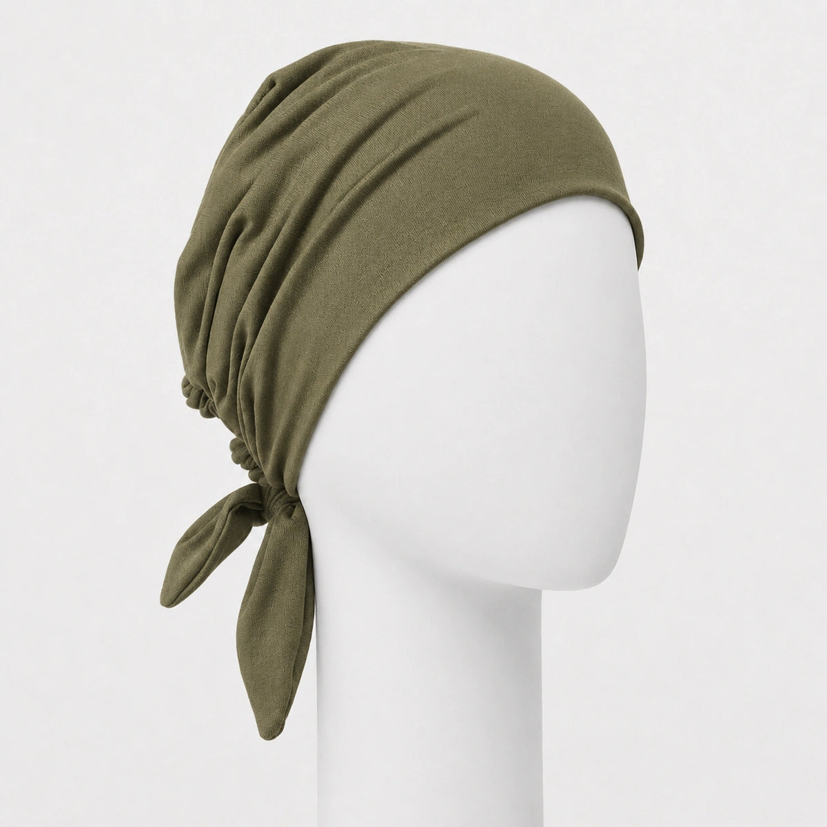Foulard rétro en bambou vert sur fond blanc