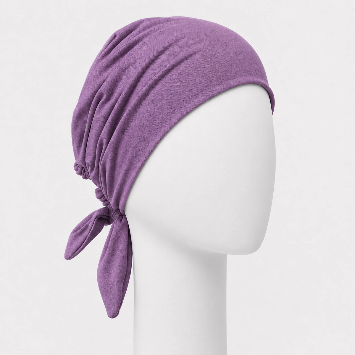 Foulard rétro en bambou violet sur fond blanc
