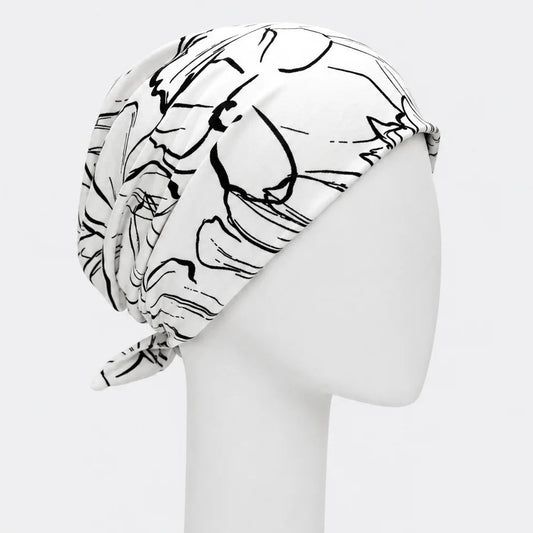 Foulard rétro darcy blanc Sibelle sur fond blanc