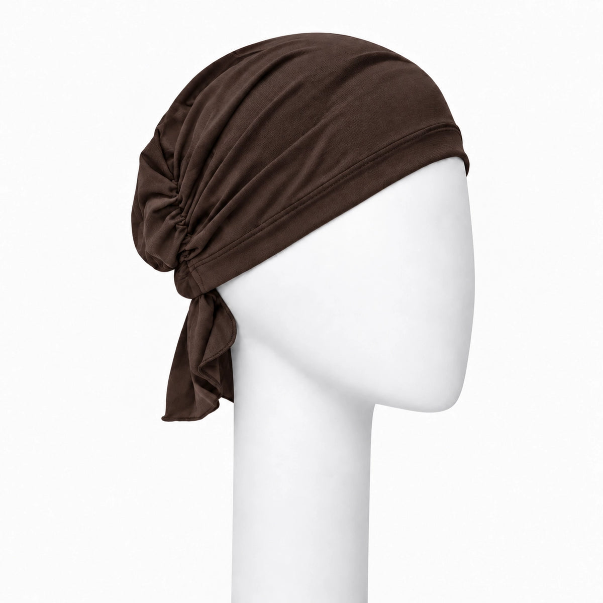 Foulard Sérénité en bambou brun Sibelle sur fond blanc