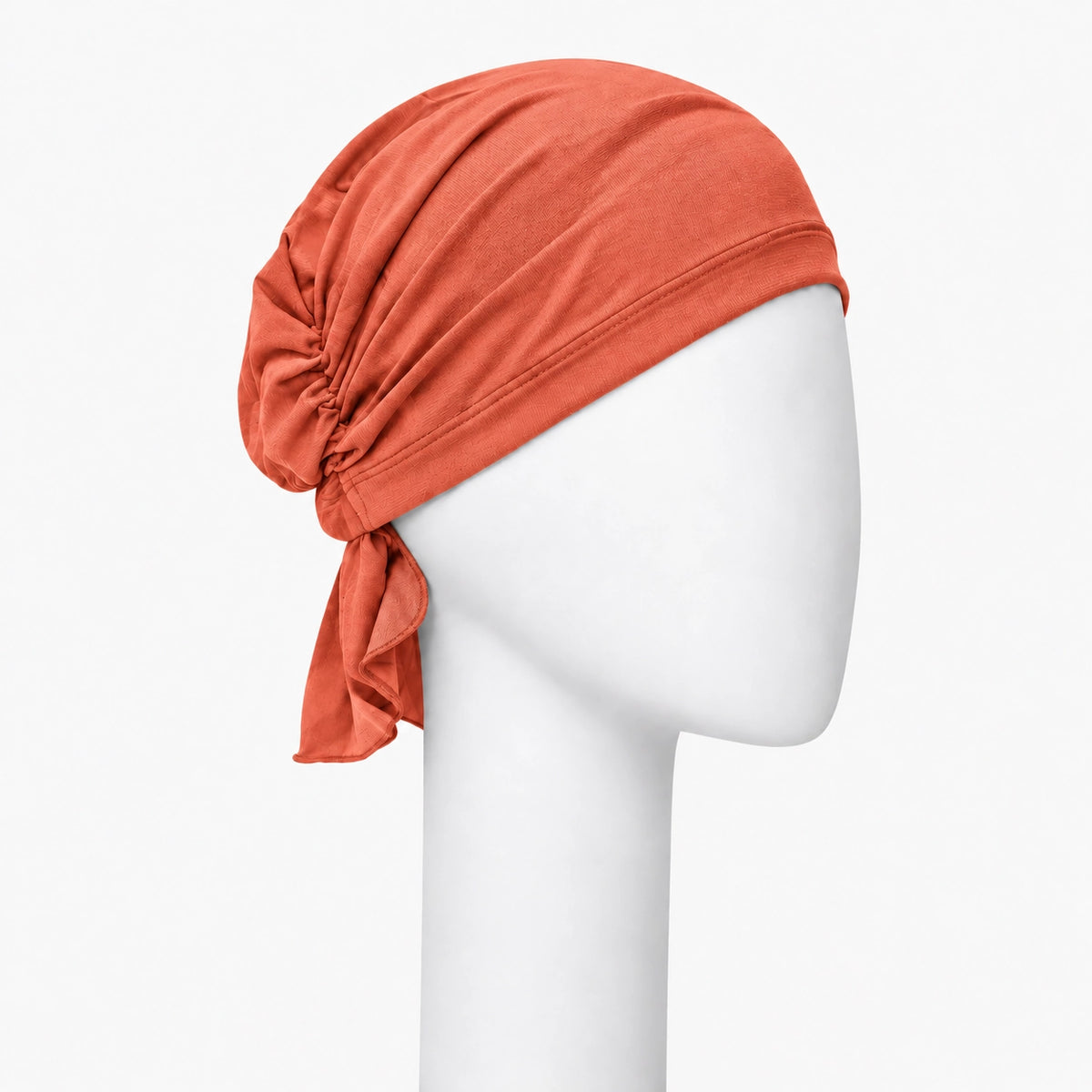 Foulard Sérénité en bambou corail Sibelle sur fond blanc