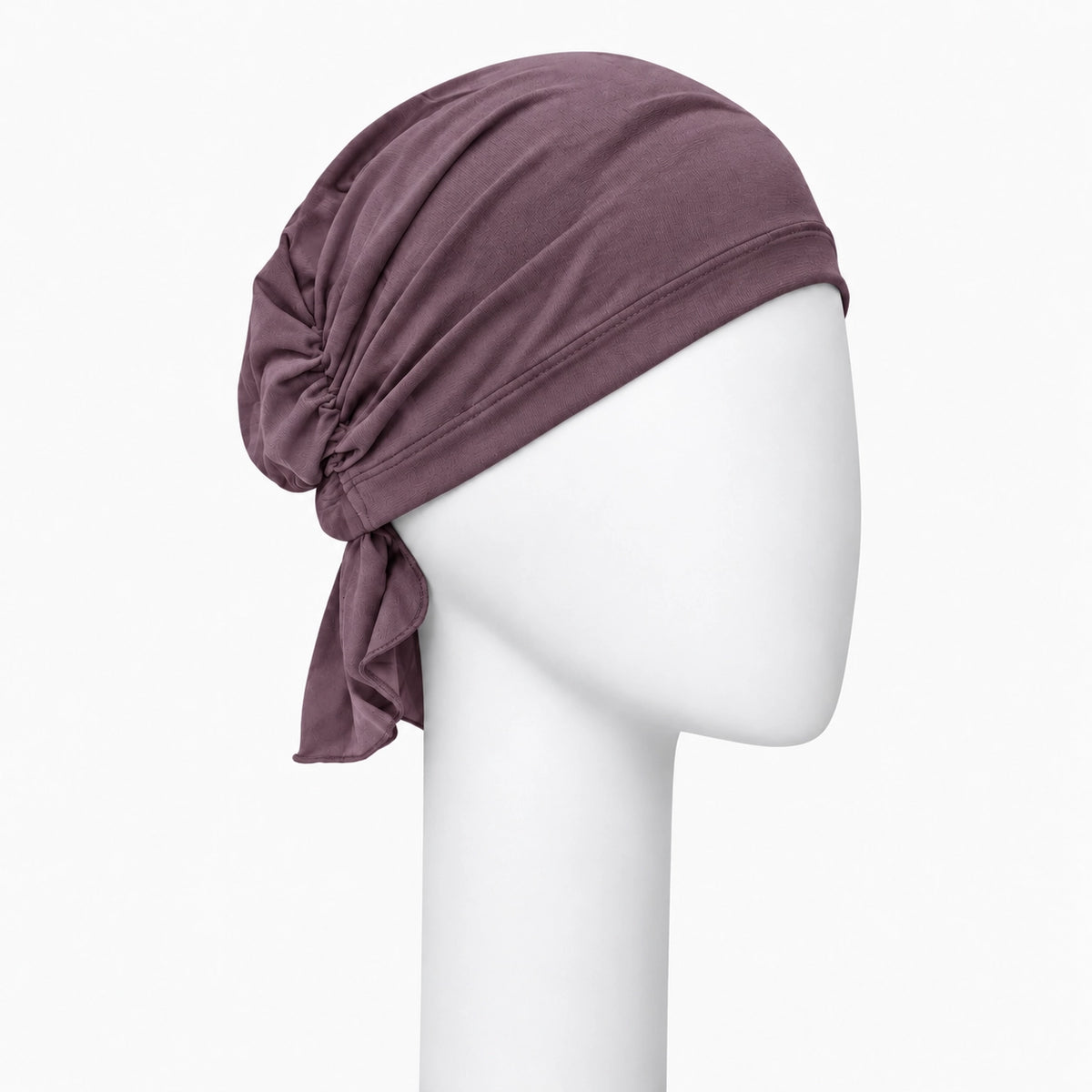Foulard Sérénité en bambou prune Sibelle sur fond blanc