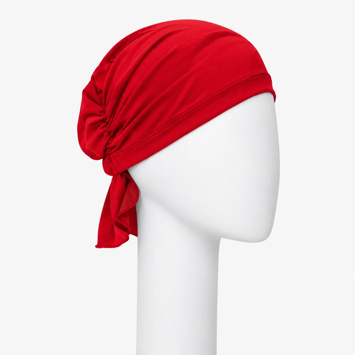 Foulard Sérénité en bambou rouge Sibelle sur fond blanc 