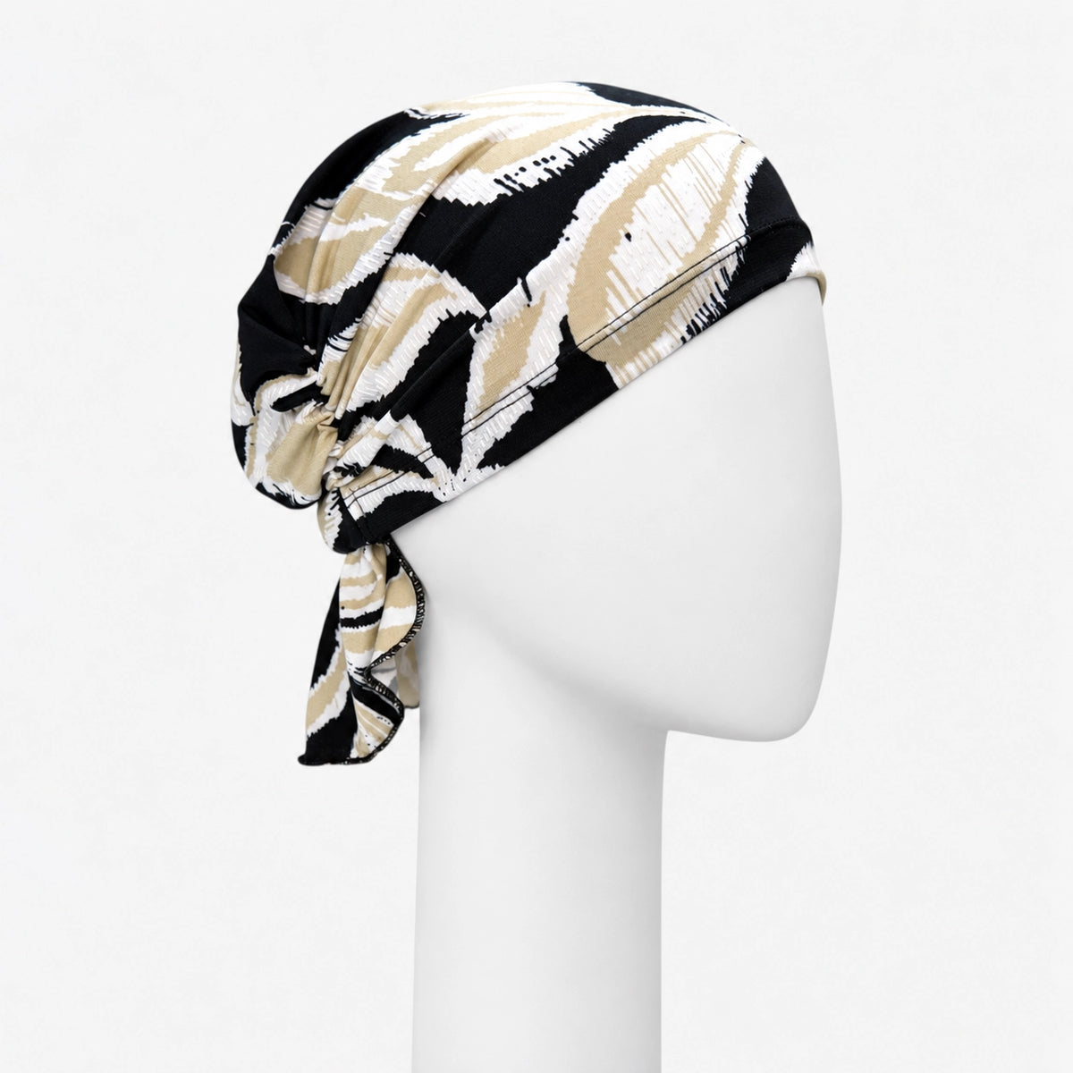 Foulard Sérénité palmier noir Sibelle sur fond blanc