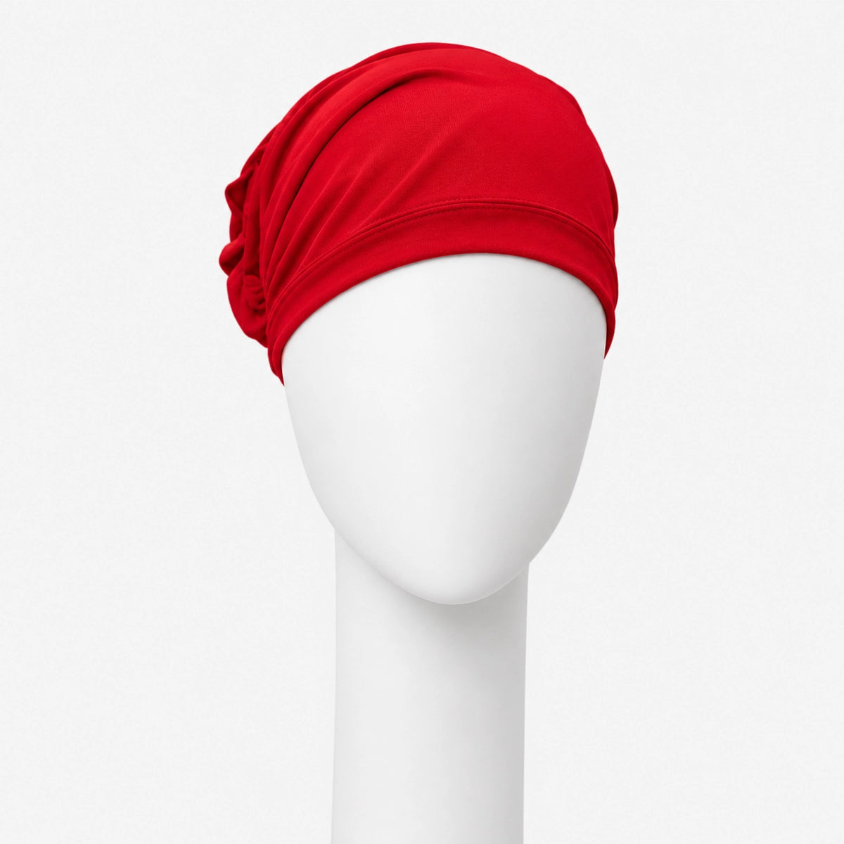 Foulard Sérénité en bambou rouge Sibelle sur fond blanc vue de face