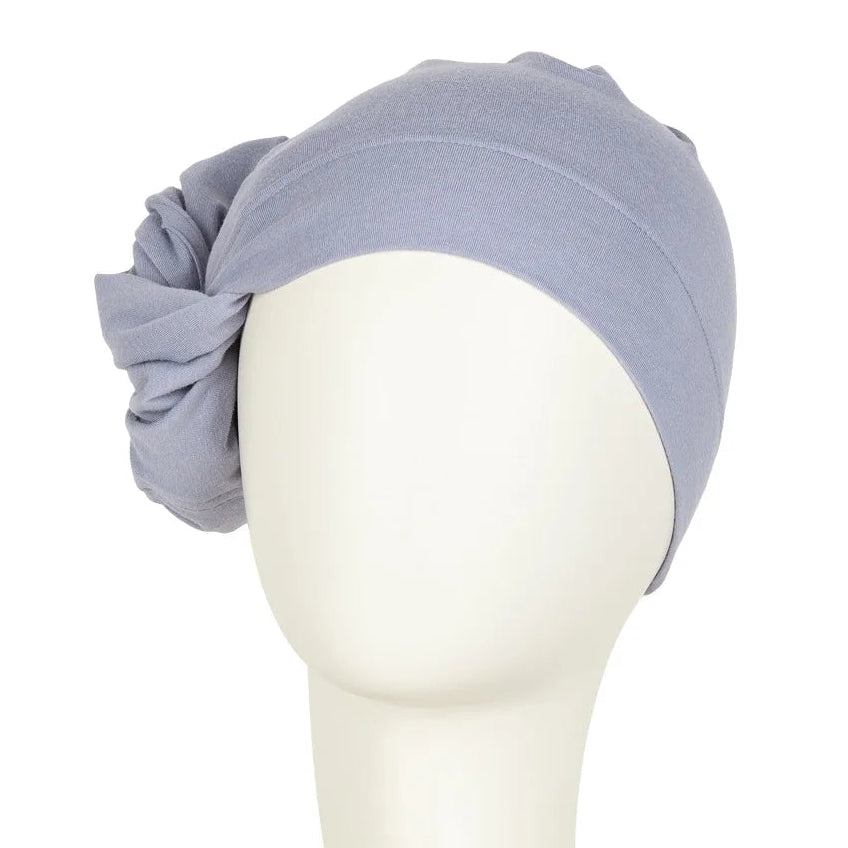 Foulard tube bleu lavande Sibelle sur fond blanc