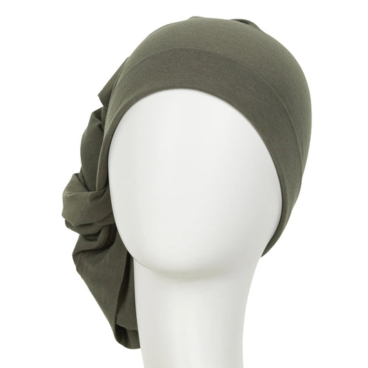 Foulard tube vert Sibelle sur fond blanc