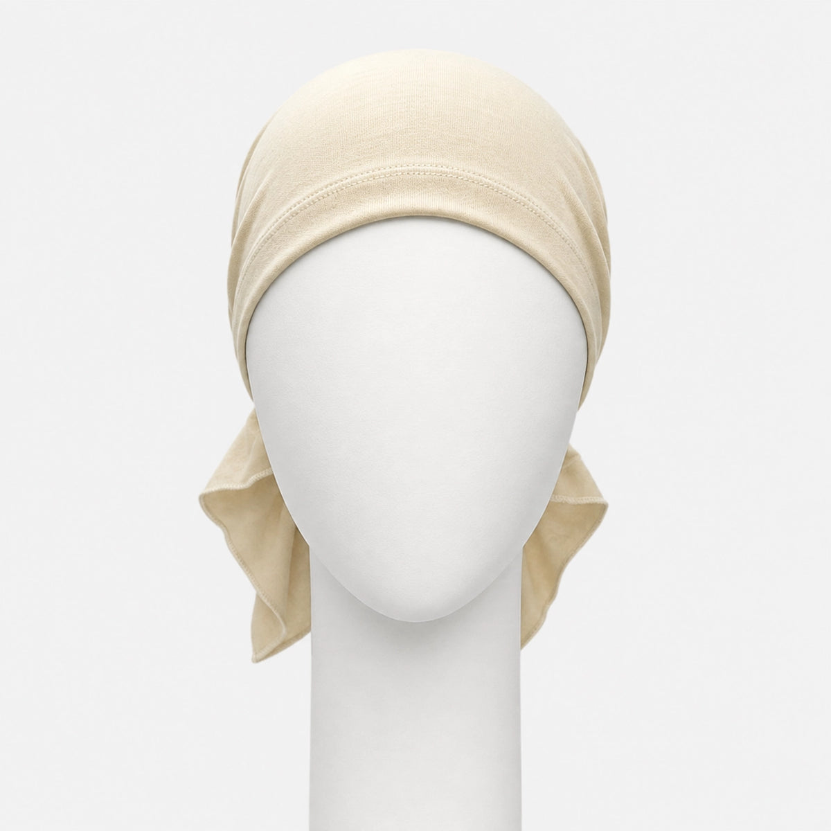 Foulard prénoué Sibelle en bambou lin sur fond blanc vue de face