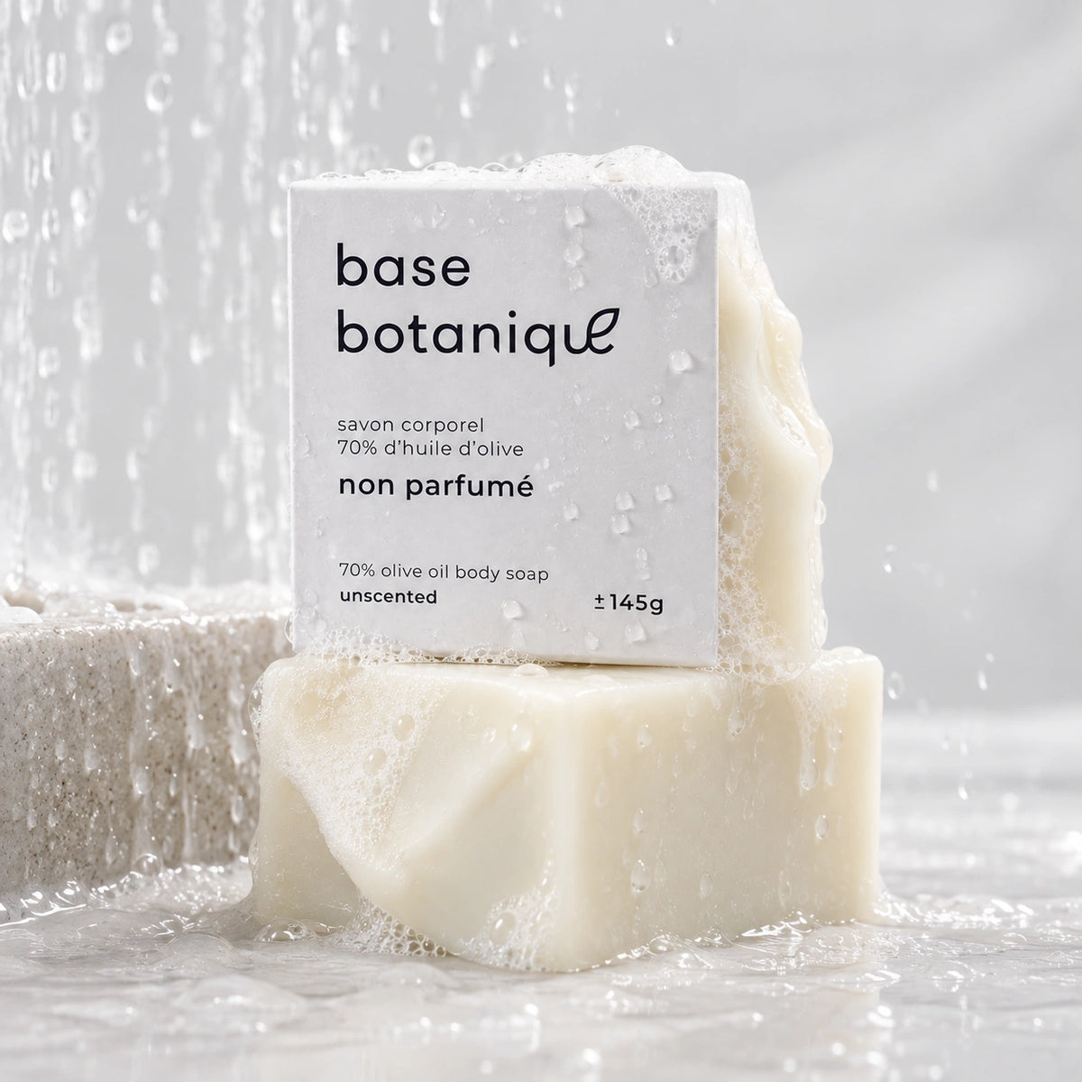 Savon àl'huile d'olive sous la douche