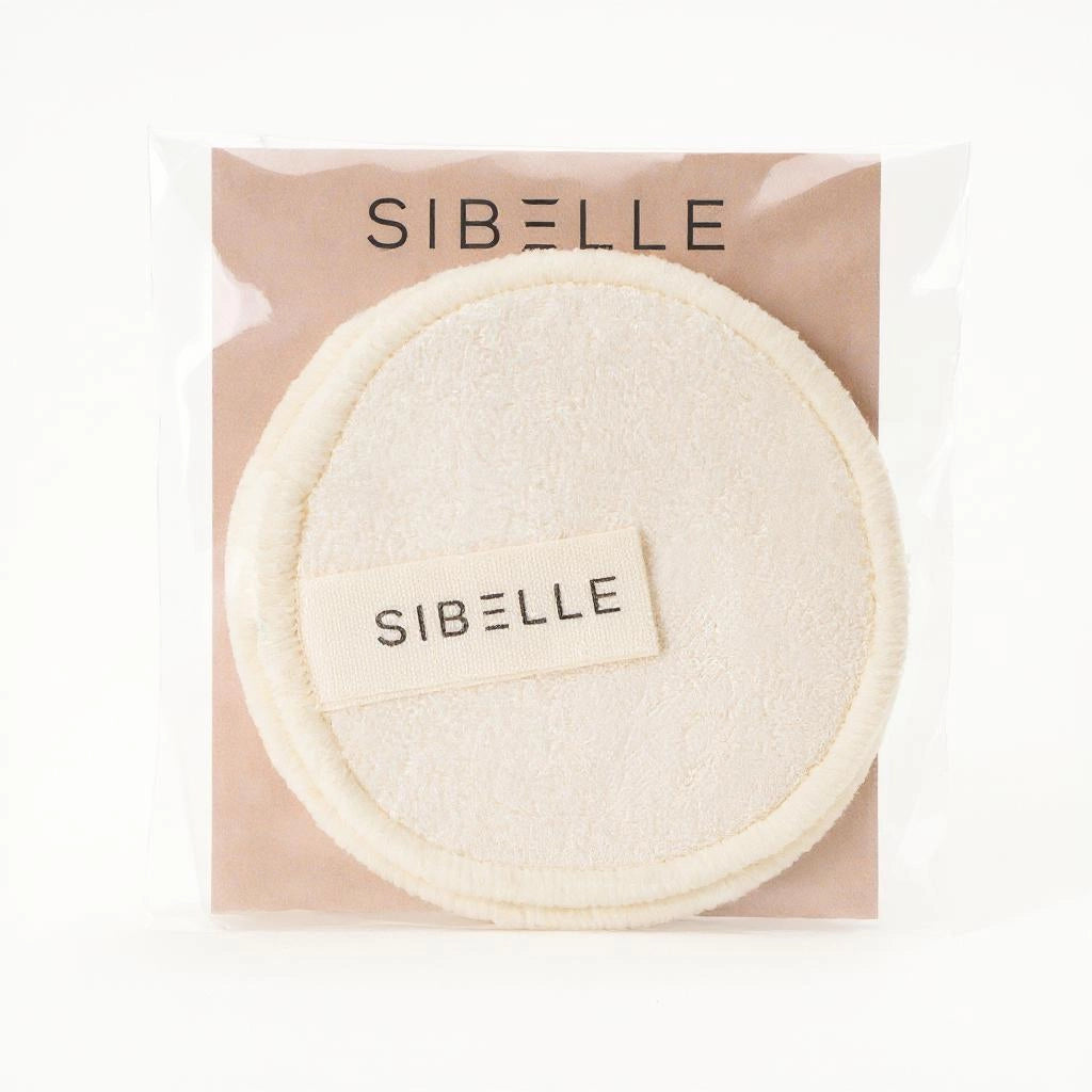 Tampons démaquillants réutilisables Sibelle sur fond blanc