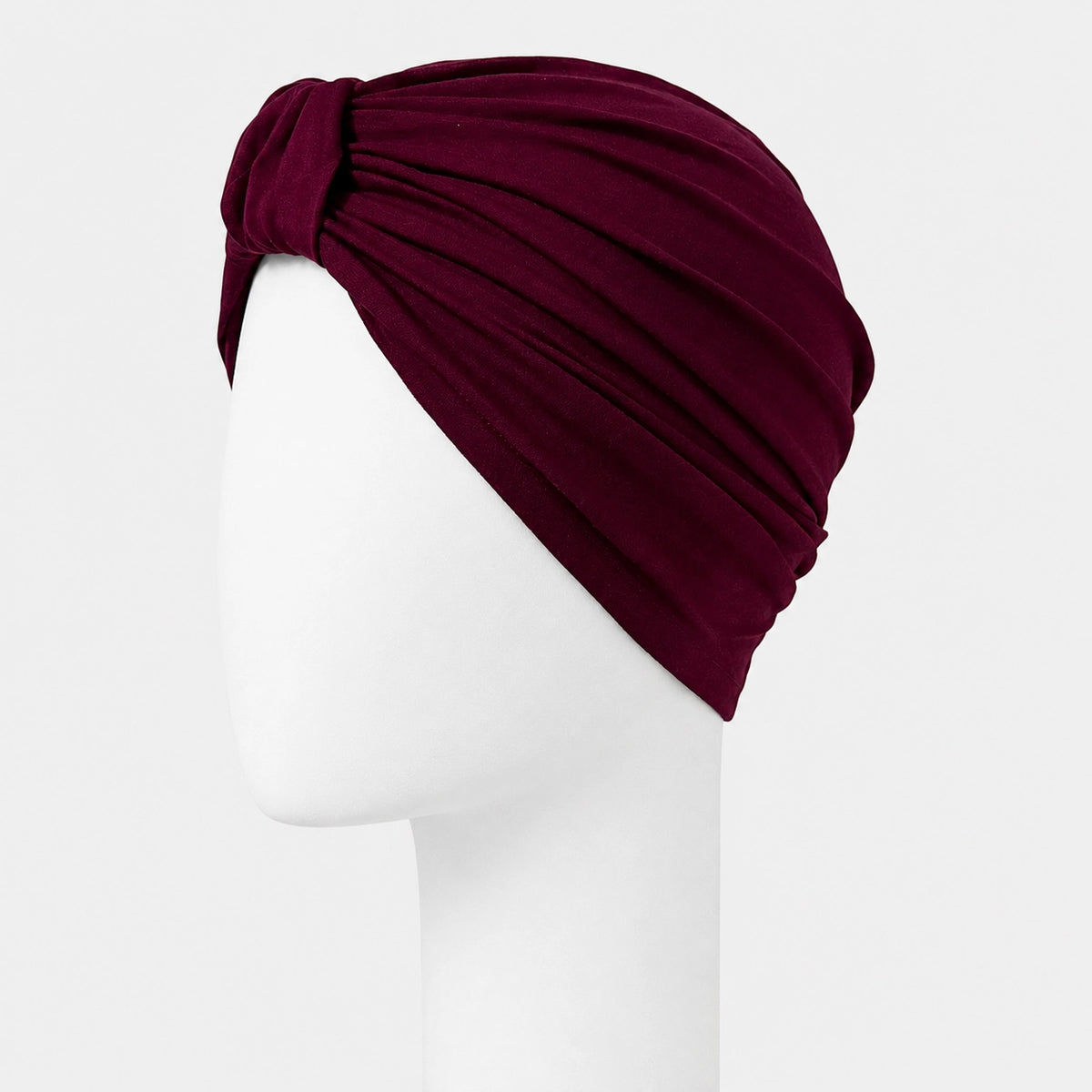Turban en bambou violet Sibelle sur fond blanc vue 45 gauche
