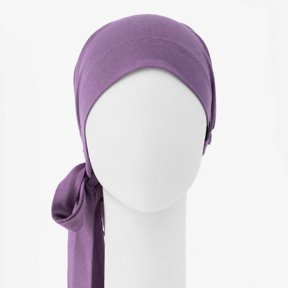 Foulard à corde en bambou violet Sibelle sur fond blanc
